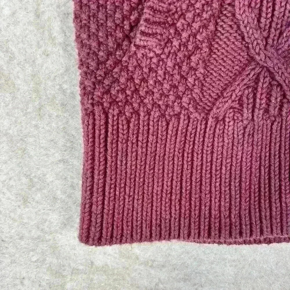 LL BEAN Signature Knit Cotton Funnel Neck Fisherman Sweater Pullover Women Small - Picture 8 of 12